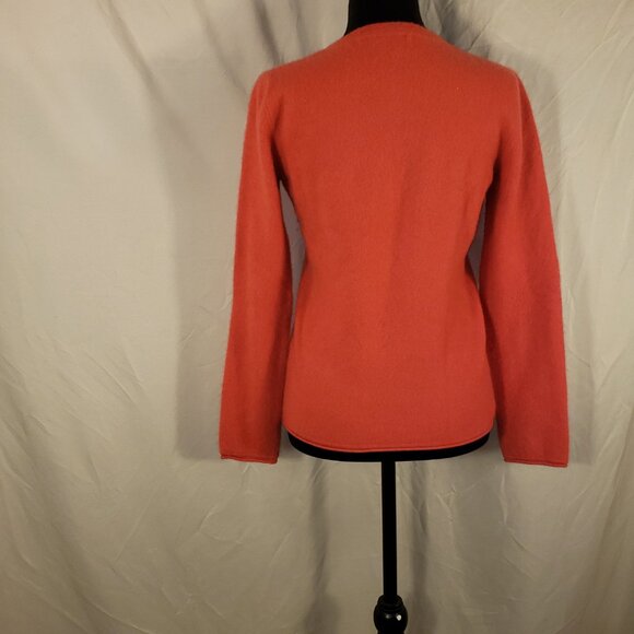 Women's Prive Cashmere Coral Crew Neck Sweater - M - Picture 5 of 6